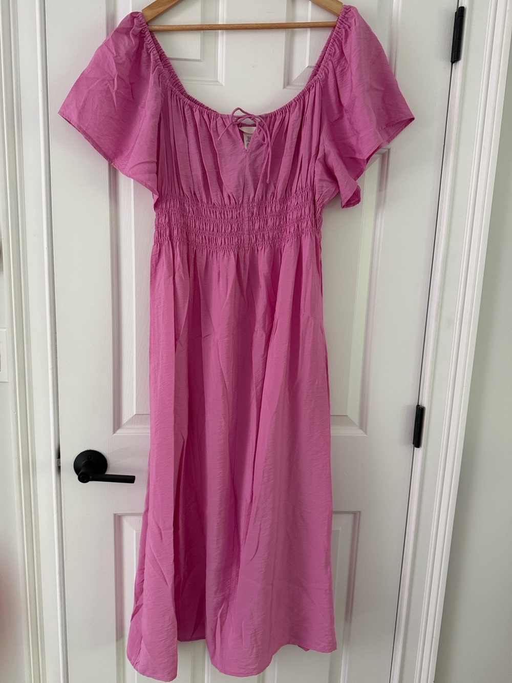 H&M Pink Smocked-Waist Midi Dress - Picture 3 of 6